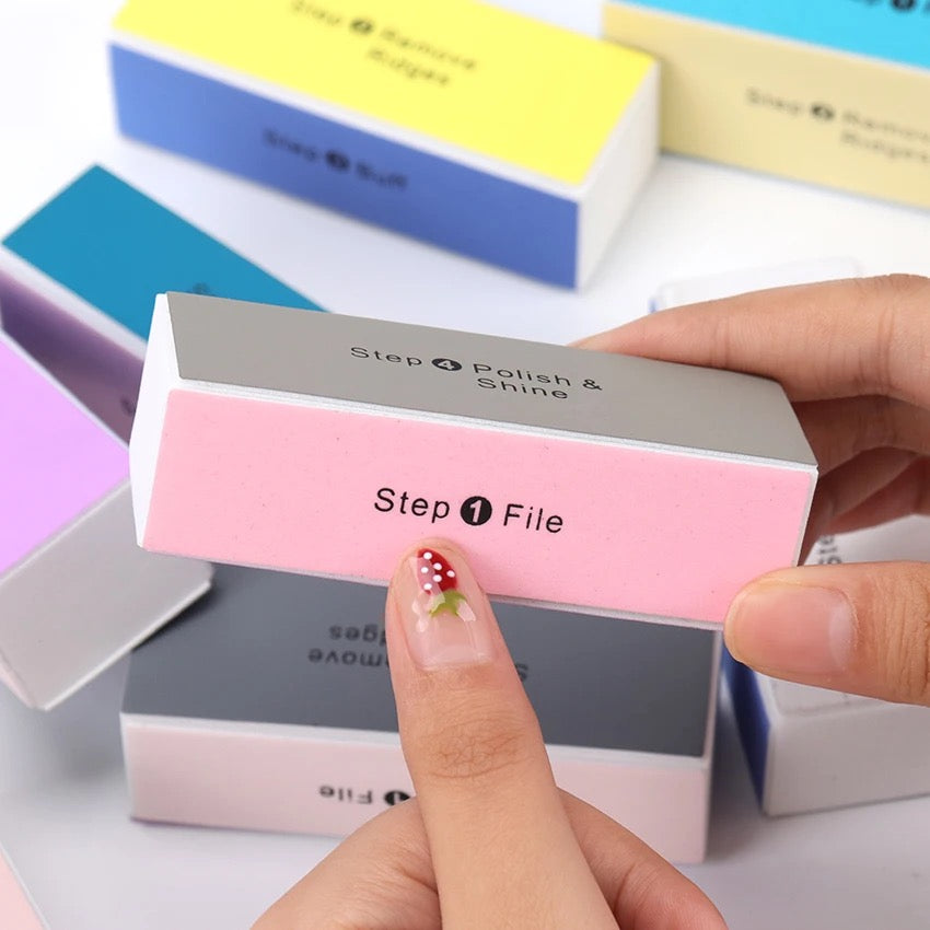 4-sided nail blocks, nail filing and sanding block