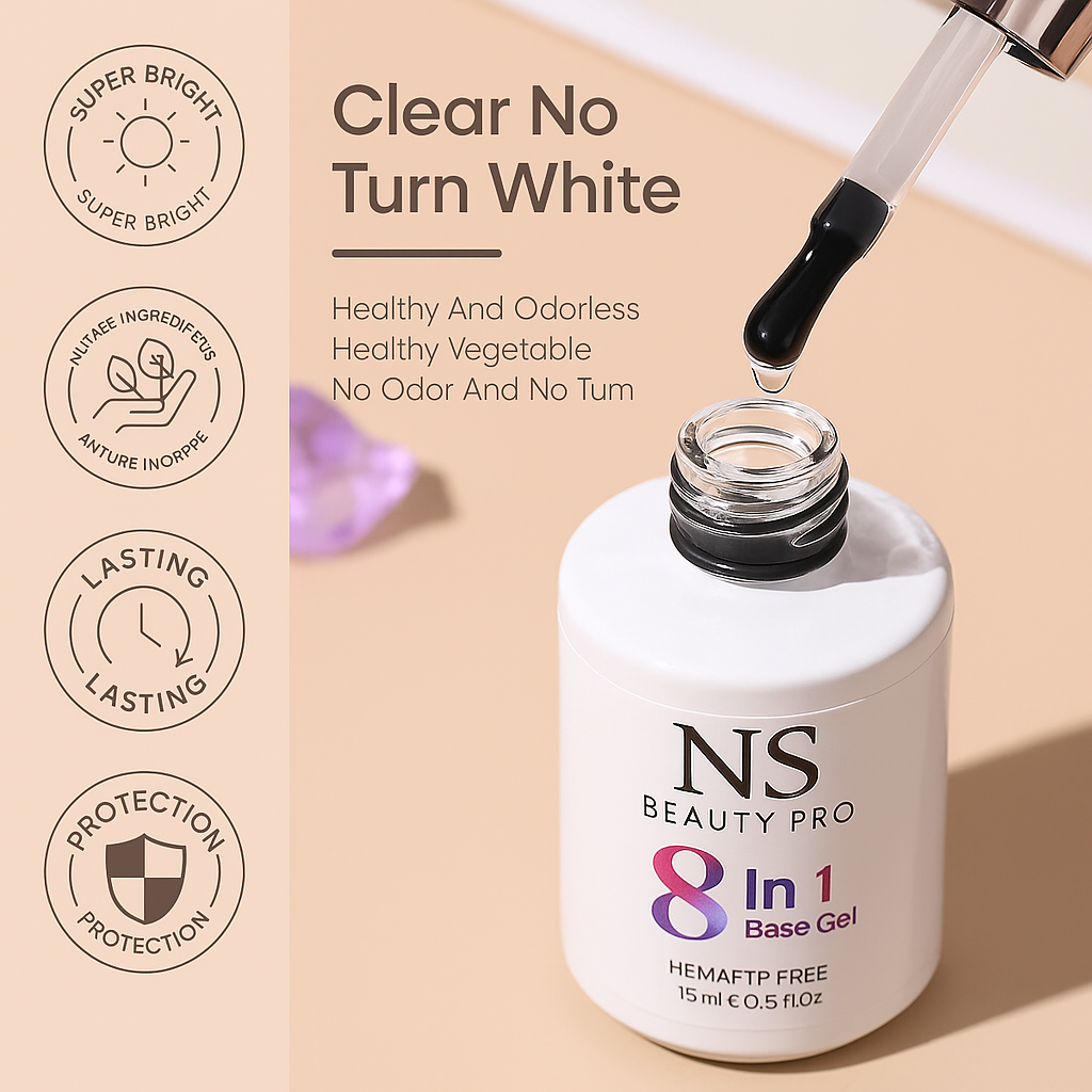 8 in 1 Base Gel – Multifuncional, NS Beauty Pro.