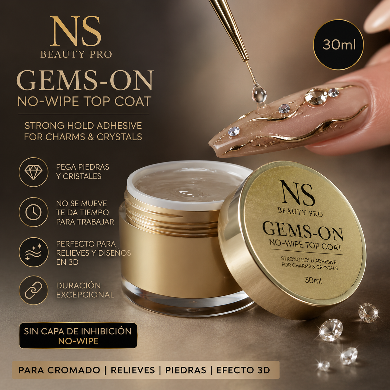GEMS-ON-No-Wipe Top Coat