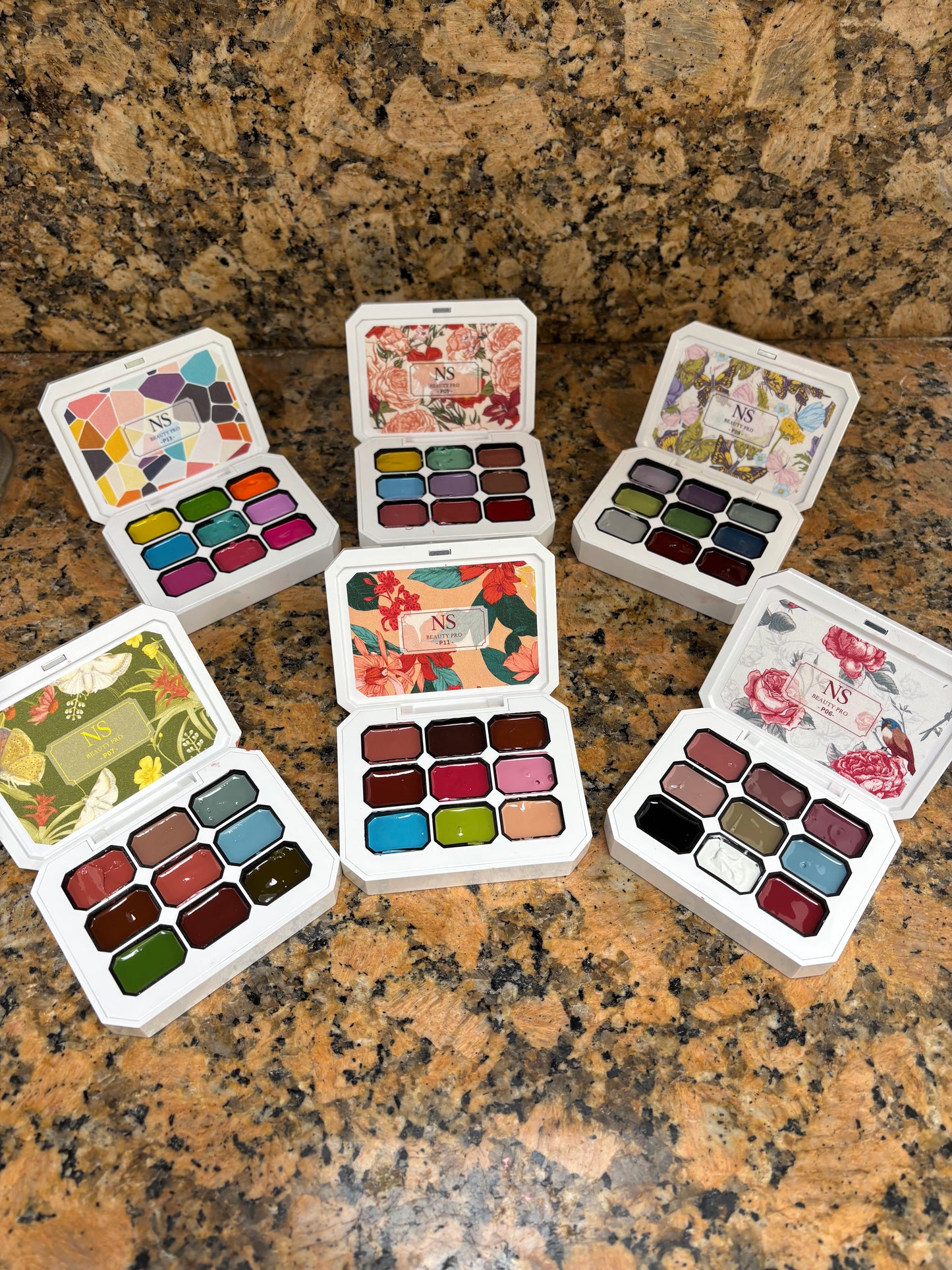Paletas de gel sólido para difuminados. Nail Art Sponge.