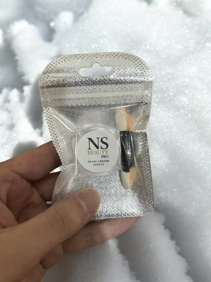 Polvo blanco perlado para uñas