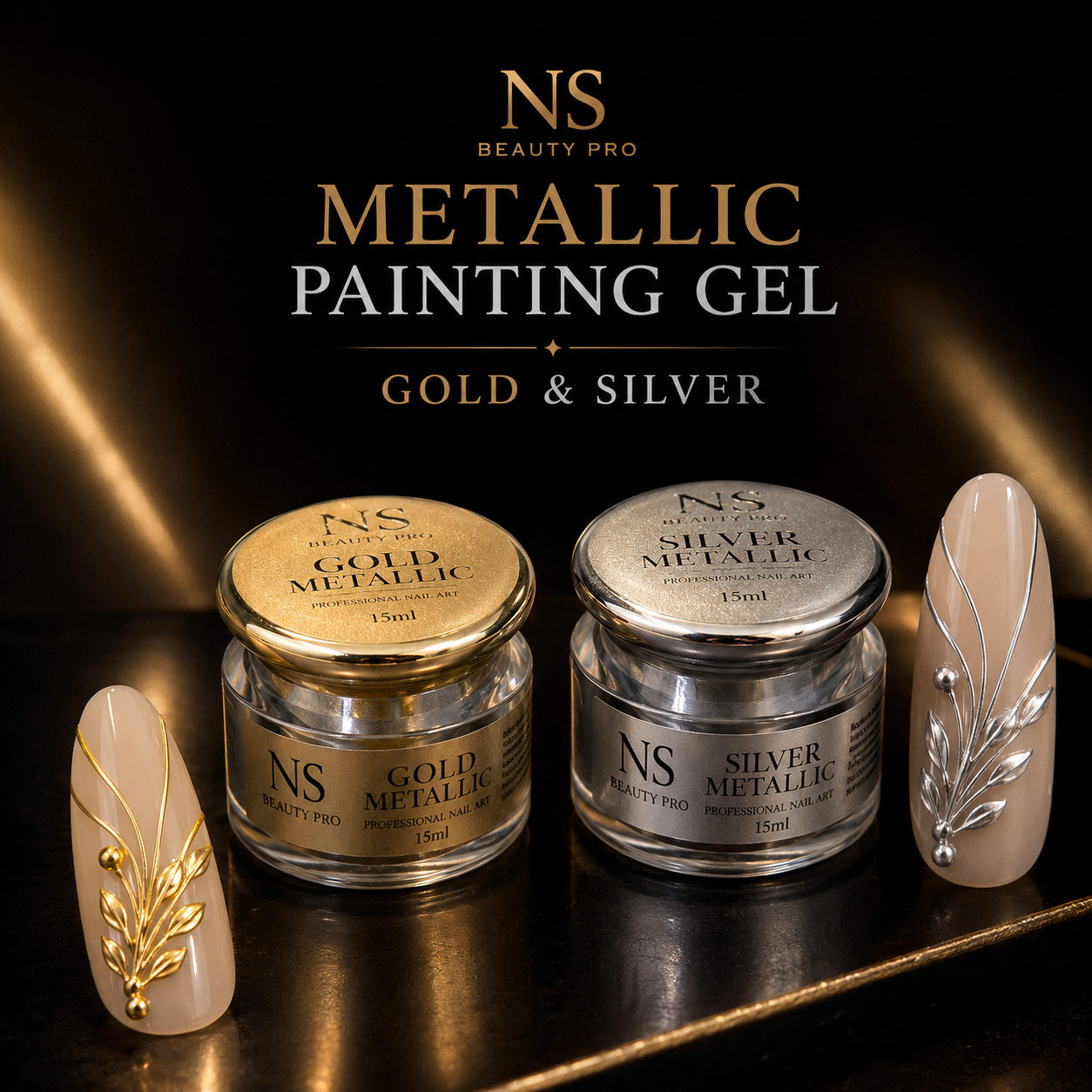 Gold & Silver Metallic Painting Gel