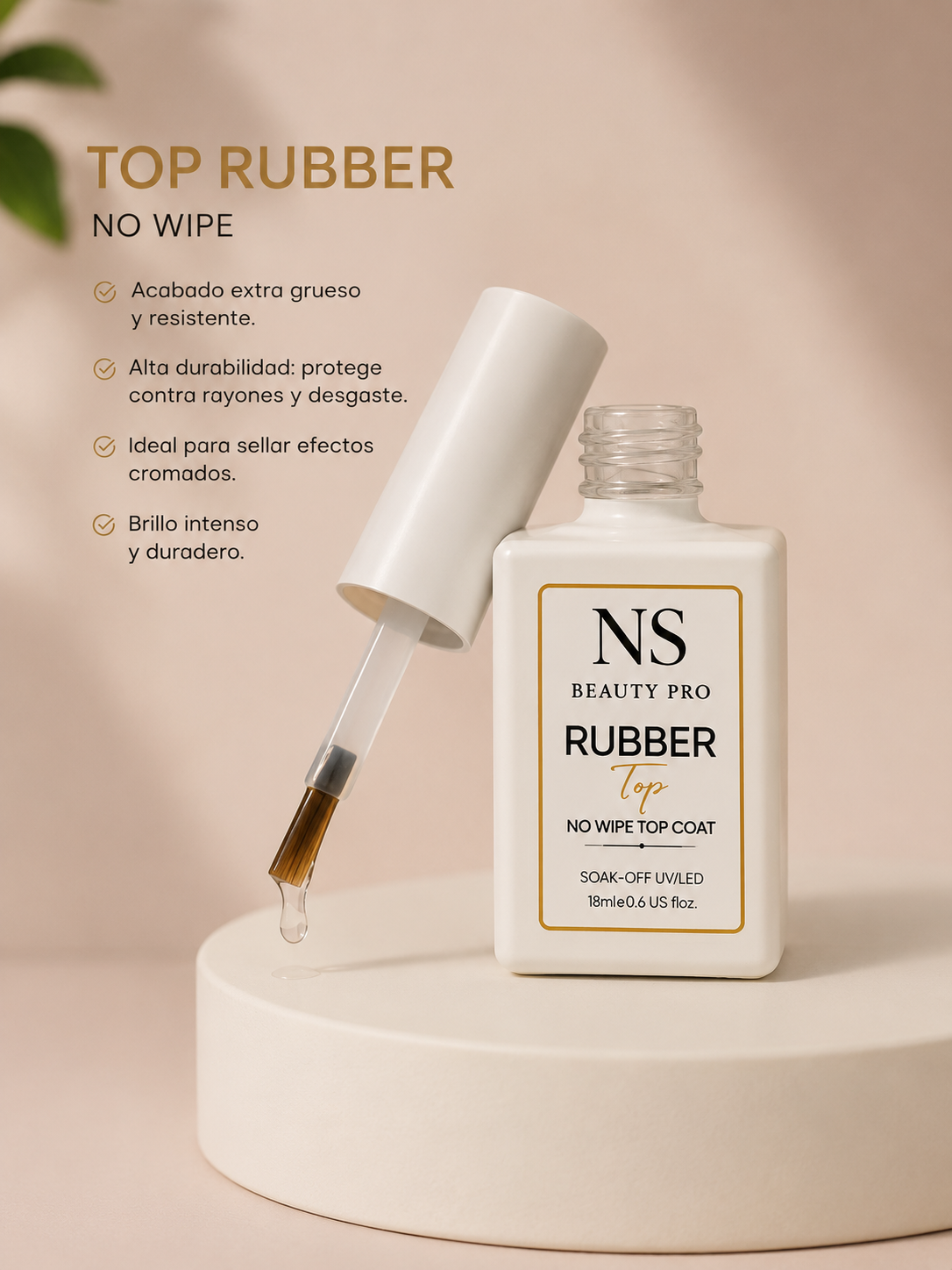 Top coat – 18ml Rubber top