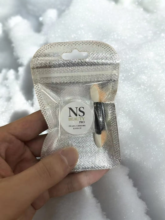 Polvo blanco perlado para uñas