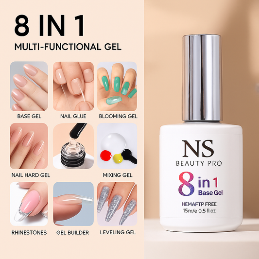 8 in 1 Base Gel – Multifuncional, NS Beauty Pro.